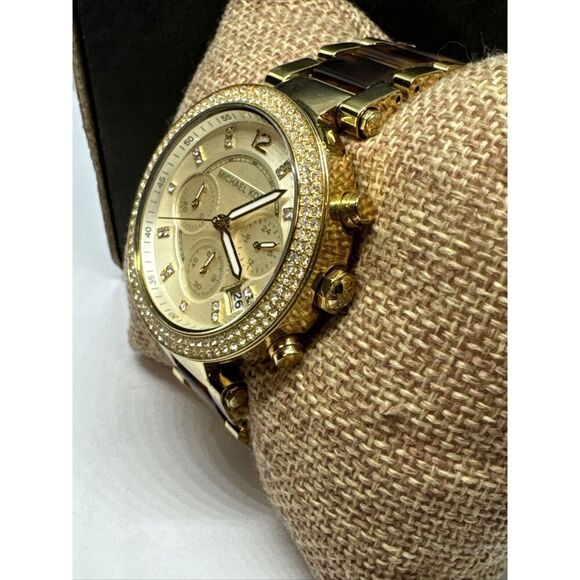 Michael Kors Parker MK5688 Women's Gold Tortoise Analog Dial Quartz Watch JNA229 - Picture 2 of 11